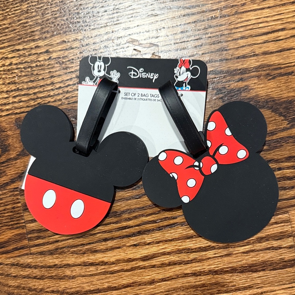Disney Black and Red Mickey Minnie Mouse Bag Tag Accessories